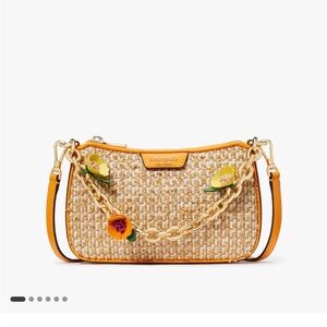 Kate Spade Woven Tan and Yellow Crossbody Bag